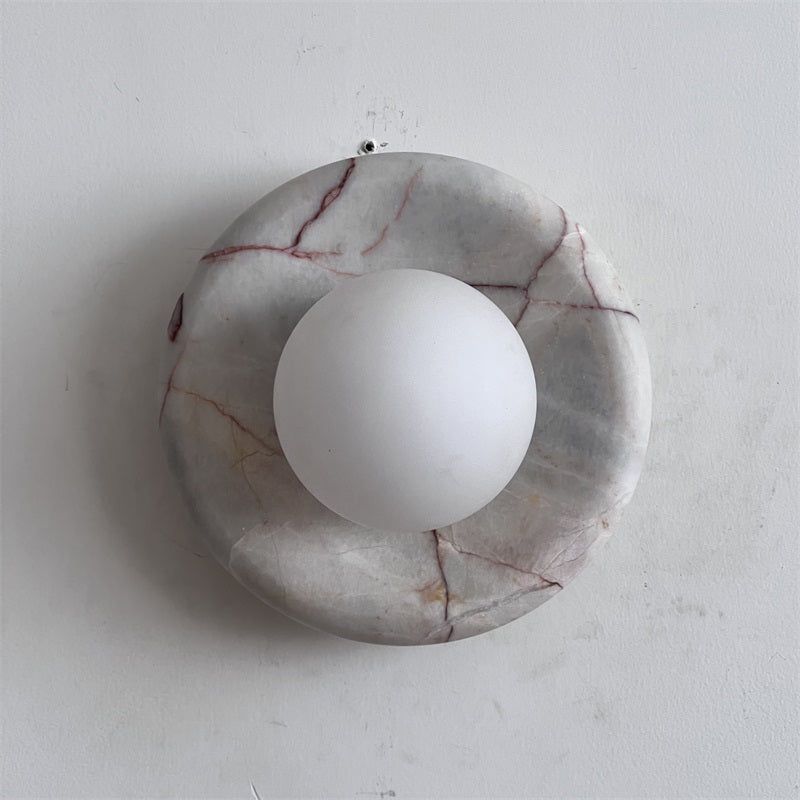 Red Marble Wall Sconce Light – Modern Decorative Lighting Fixture