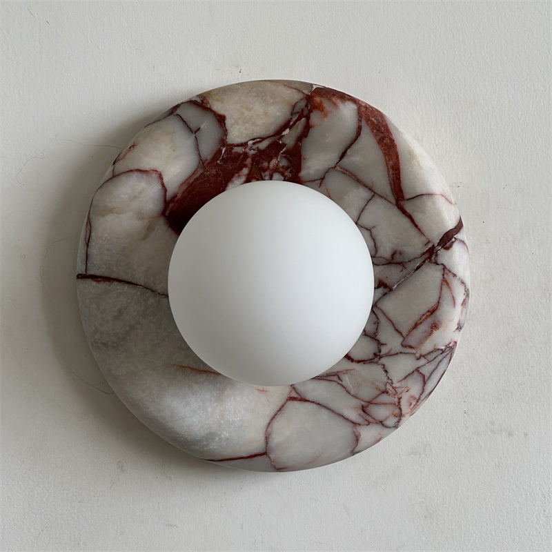 Red Marble Wall Sconce Light – Modern Decorative Lighting Fixture
