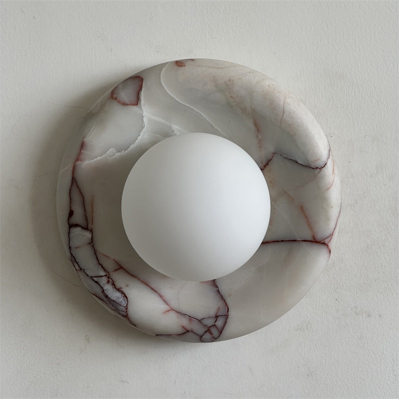 Red Marble Wall Sconce Light – Modern Decorative Lighting Fixture