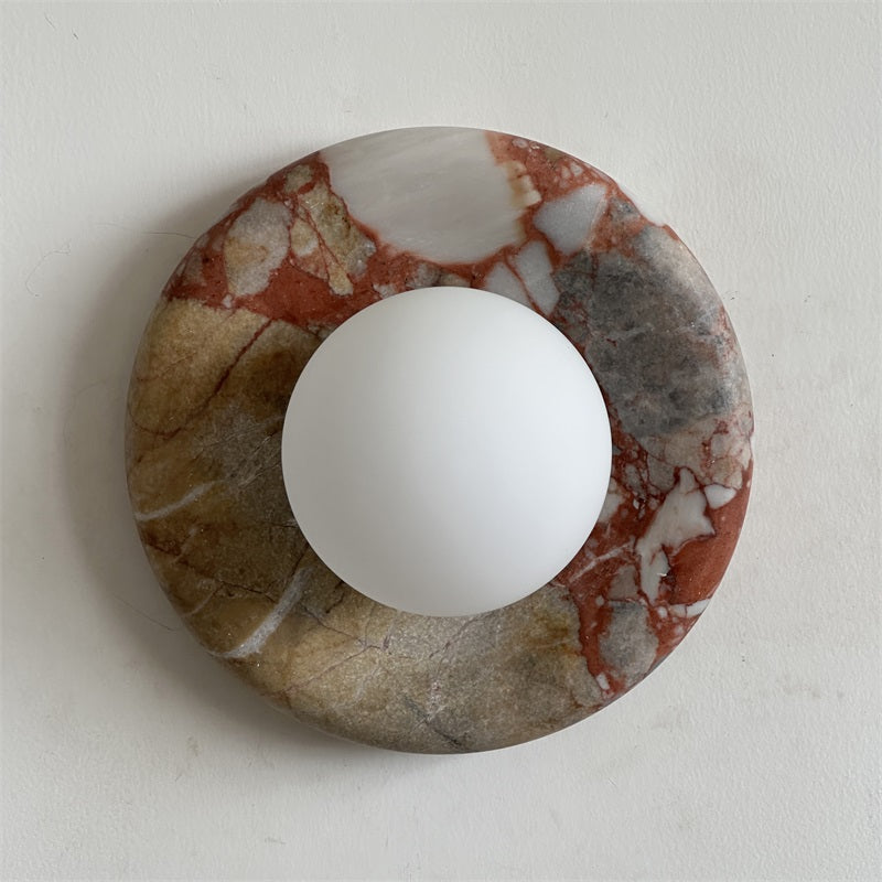 Red Marble Wall Sconce Light – Modern Decorative Lighting Fixture
