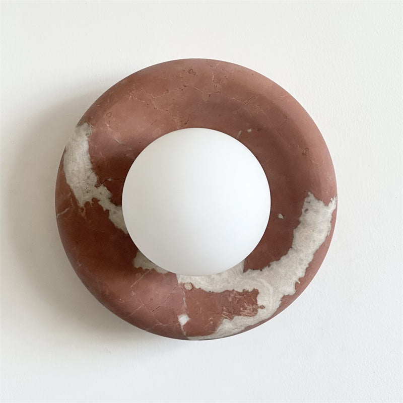 Red Marble Wall Sconce Light – Modern Decorative Lighting Fixture