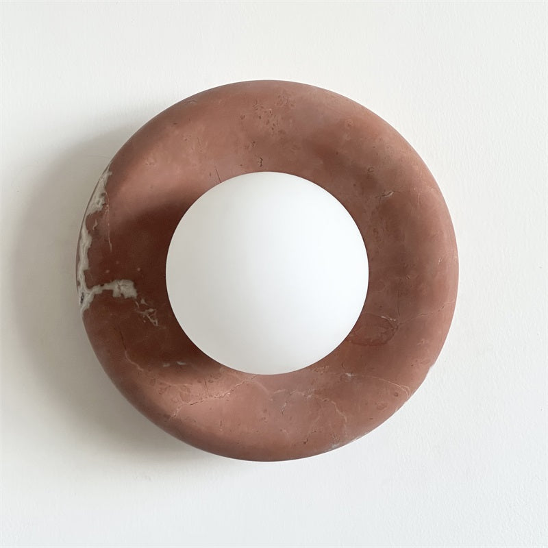 Red Marble Wall Sconce Light – Modern Decorative Lighting Fixture