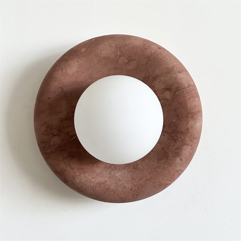 Red Marble Wall Sconce Light – Modern Decorative Lighting Fixture