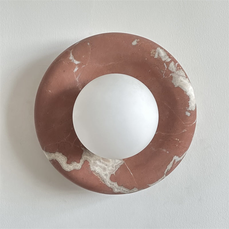 Red Marble Wall Sconce Light – Modern Decorative Lighting Fixture