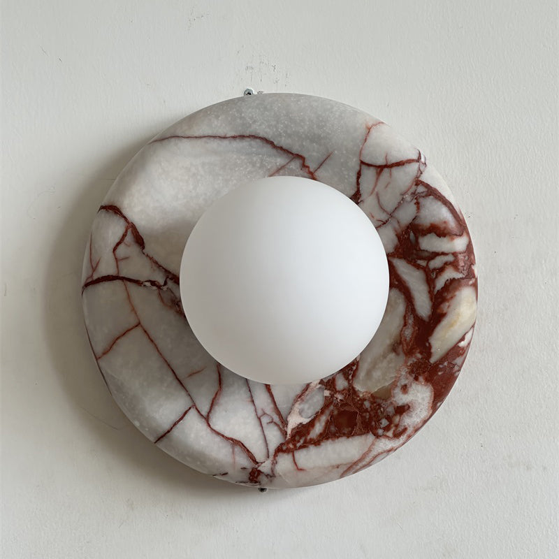 Red Marble Wall Sconce Light – Modern Decorative Lighting Fixture