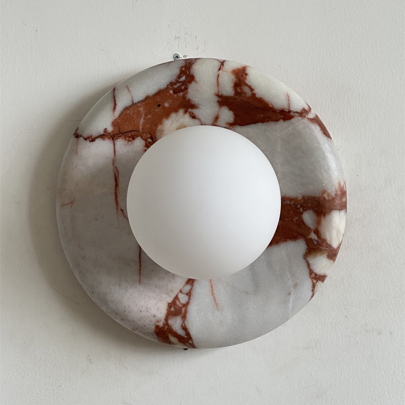 Red Marble Wall Sconce Light – Modern Decorative Lighting Fixture