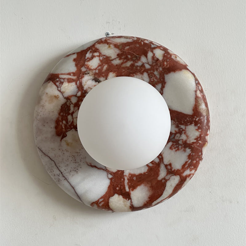 Red Marble Wall Sconce Light – Modern Decorative Lighting Fixture