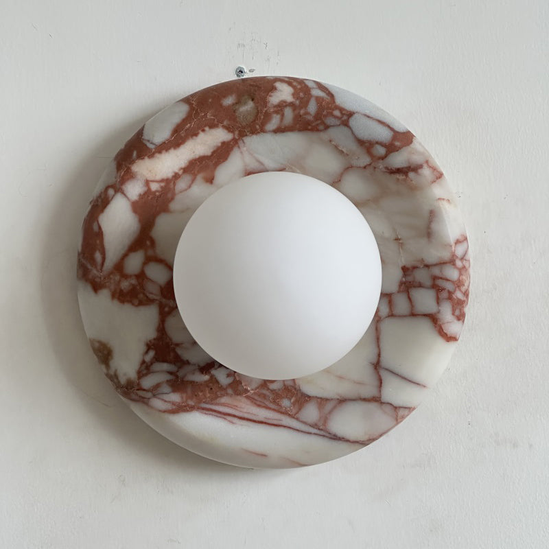 Red Marble Wall Sconce Light – Modern Decorative Lighting Fixture