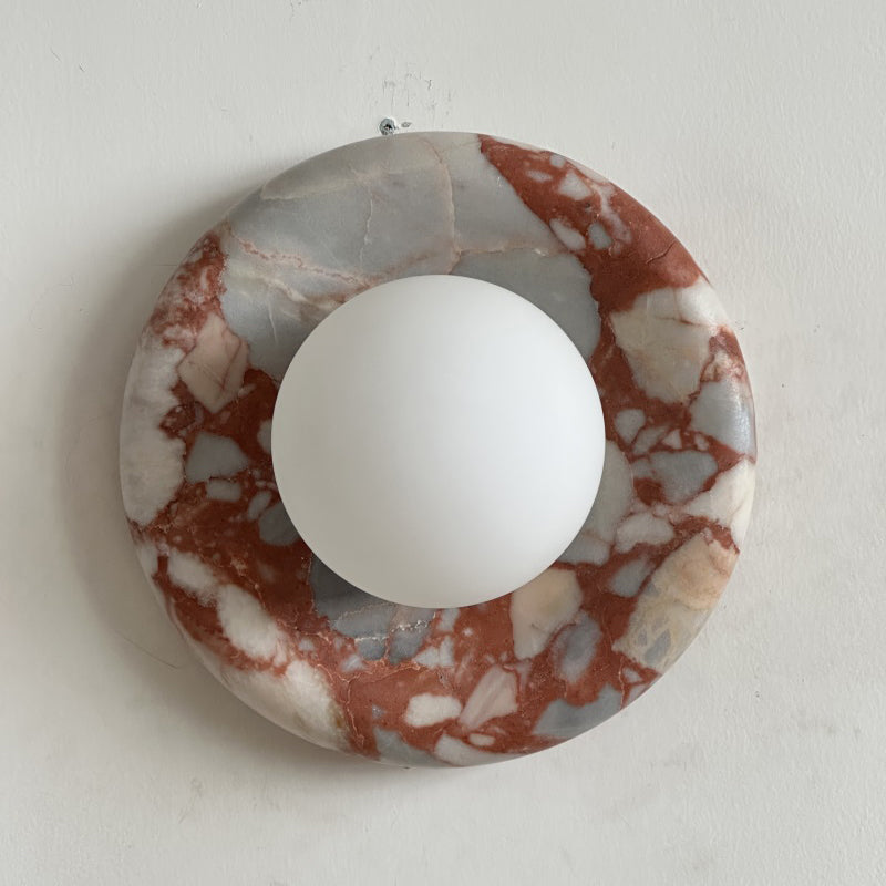 Red Marble Wall Sconce Light – Modern Decorative Lighting Fixture