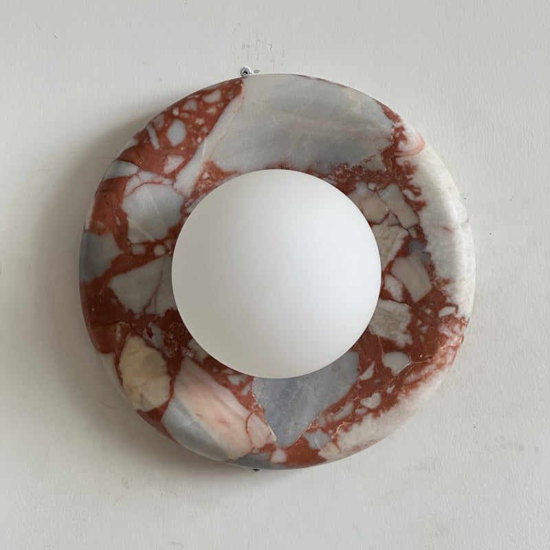Red Marble Wall Sconce Light – Modern Decorative Lighting Fixture