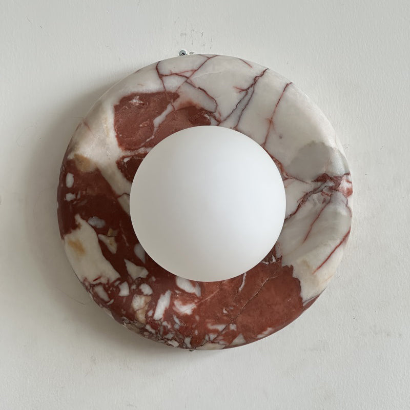 Red Marble Wall Sconce Light – Modern Decorative Lighting Fixture