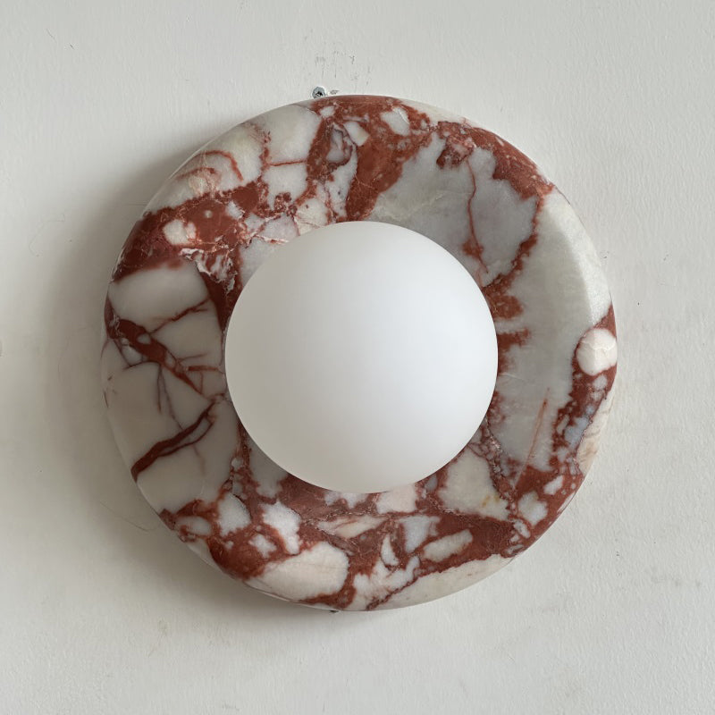 Red Marble Wall Sconce Light – Modern Decorative Lighting Fixture