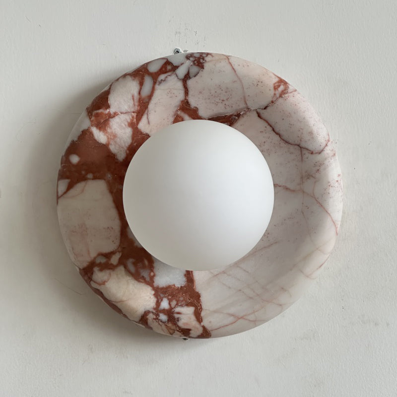 Red Marble Wall Sconce Light – Modern Decorative Lighting Fixture