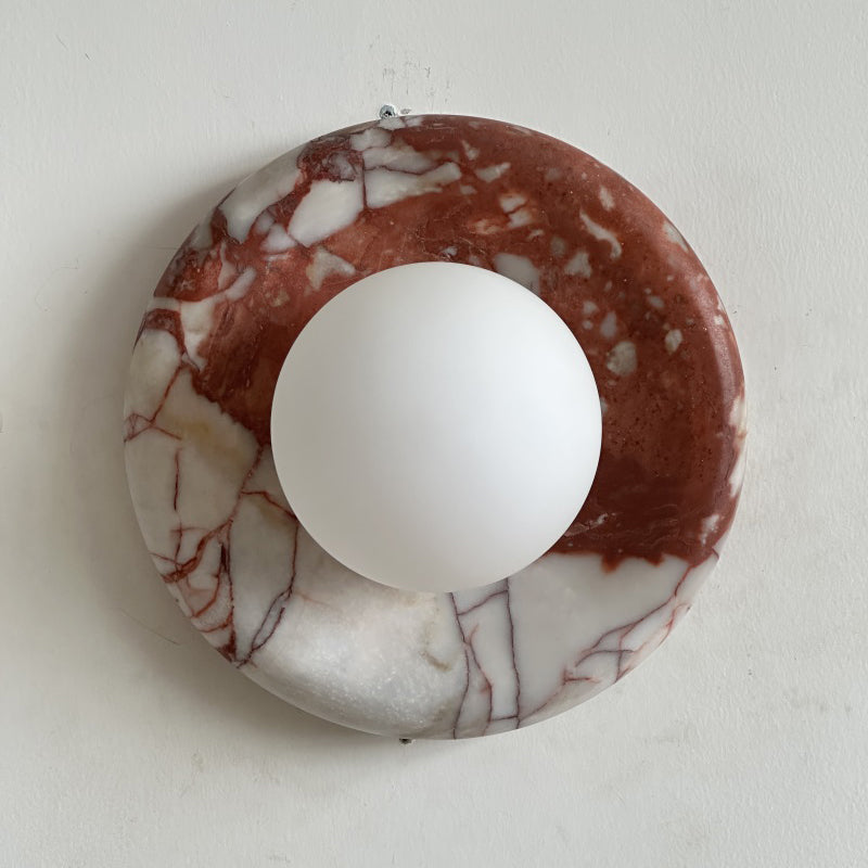 Red Marble Wall Sconce Light – Modern Decorative Lighting Fixture