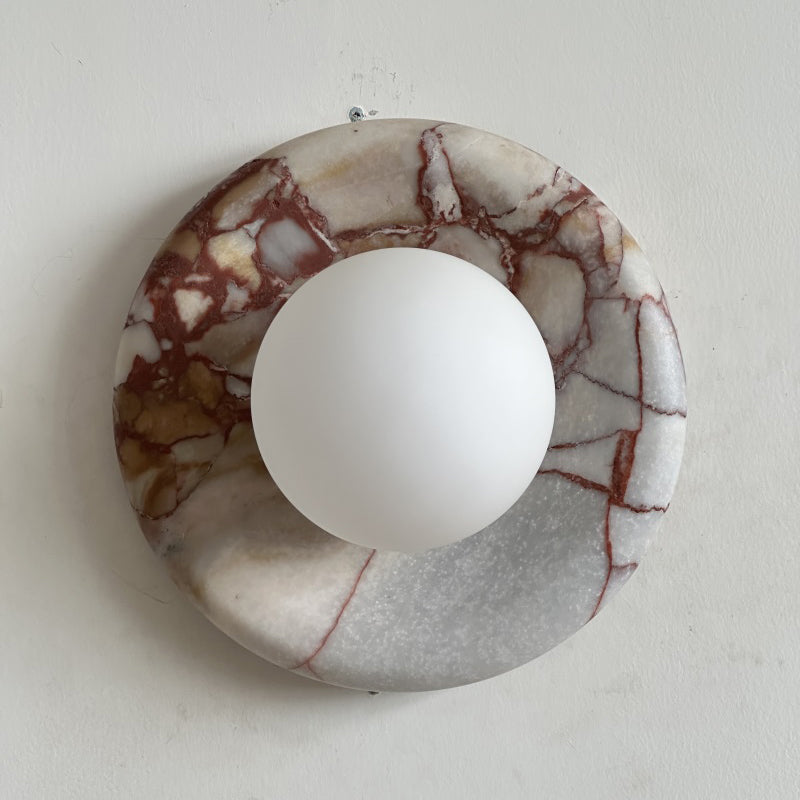 Red Marble Wall Sconce Light – Modern Decorative Lighting Fixture