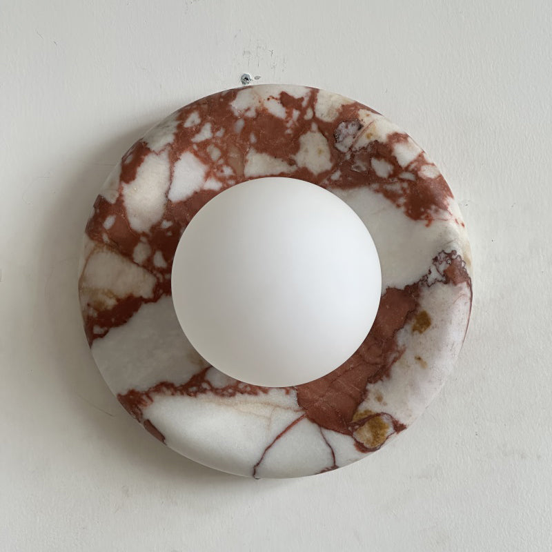 Red Marble Wall Sconce Light – Modern Decorative Lighting Fixture
