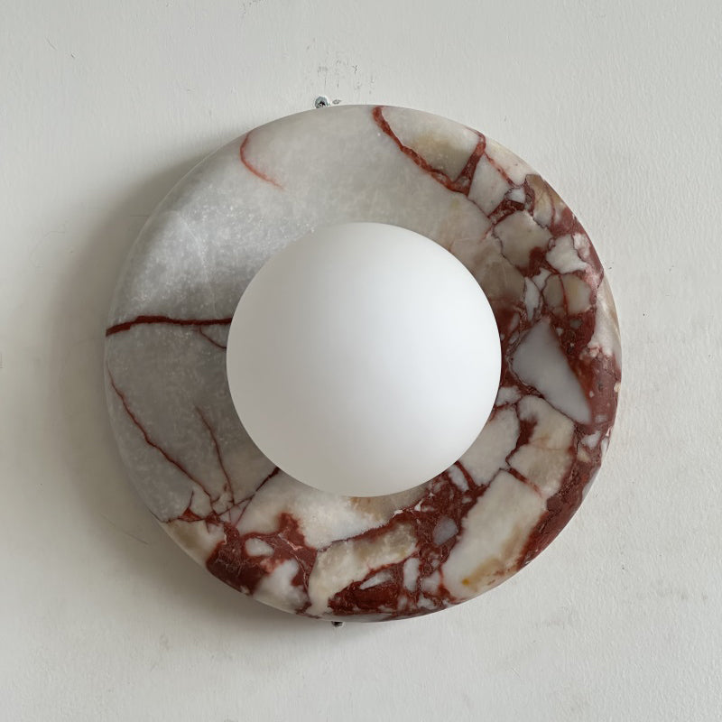 Red Marble Wall Sconce Light – Modern Decorative Lighting Fixture