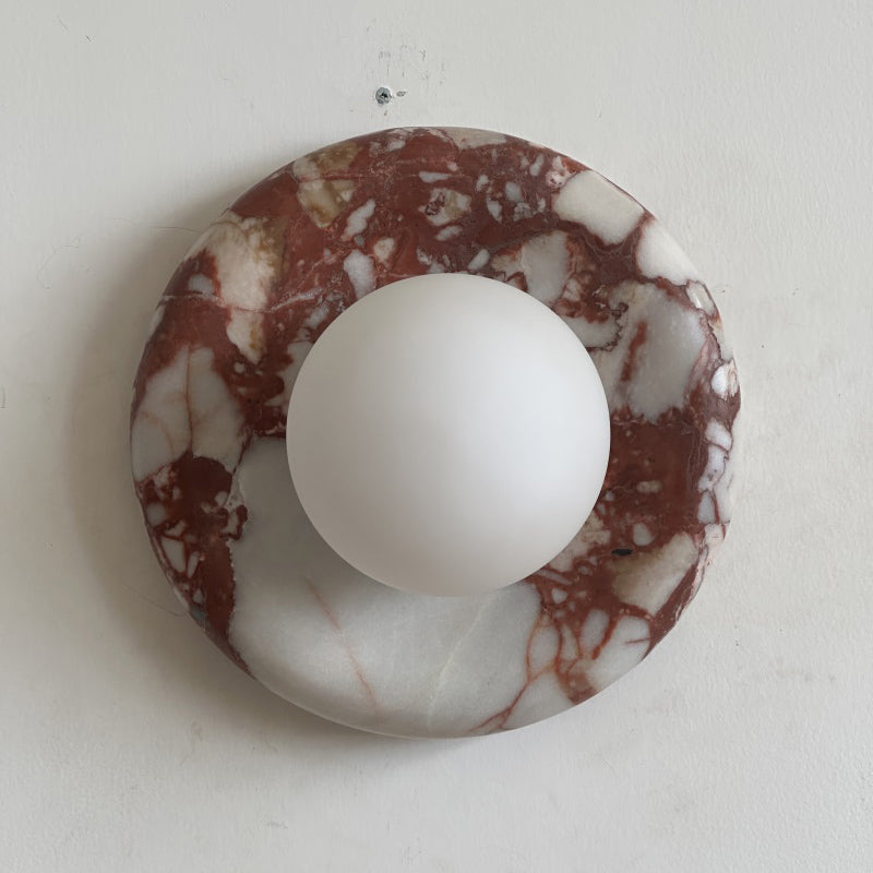 Red Marble Wall Sconce Light – Modern Decorative Lighting Fixture