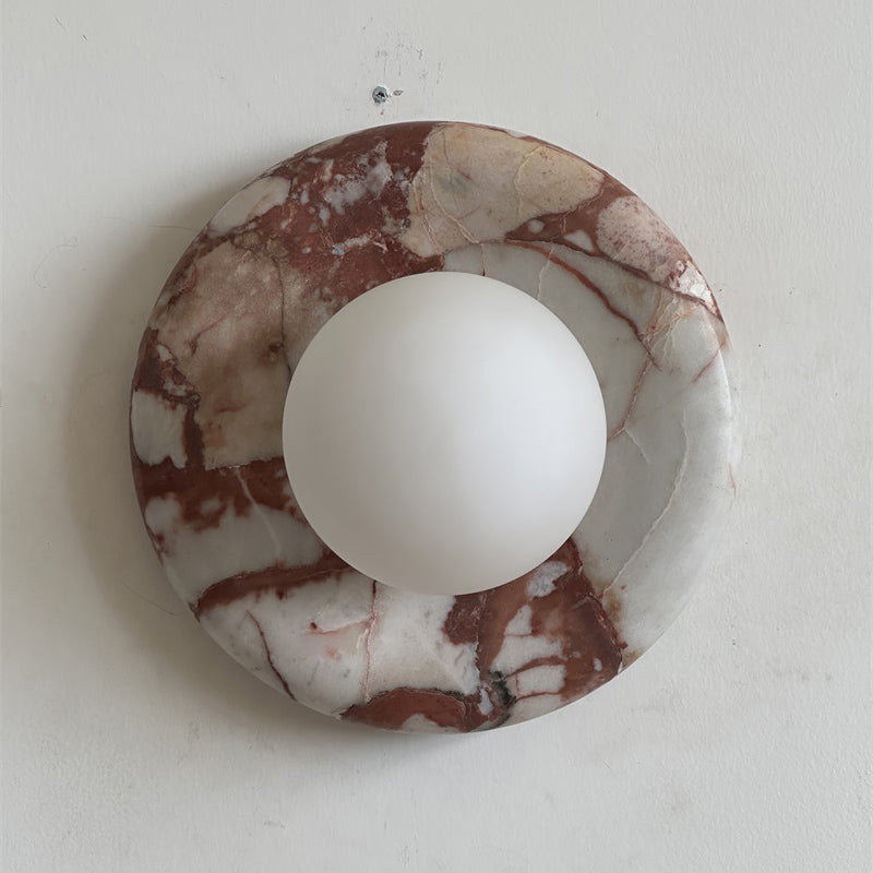 Red Marble Wall Sconce Light – Modern Decorative Lighting Fixture