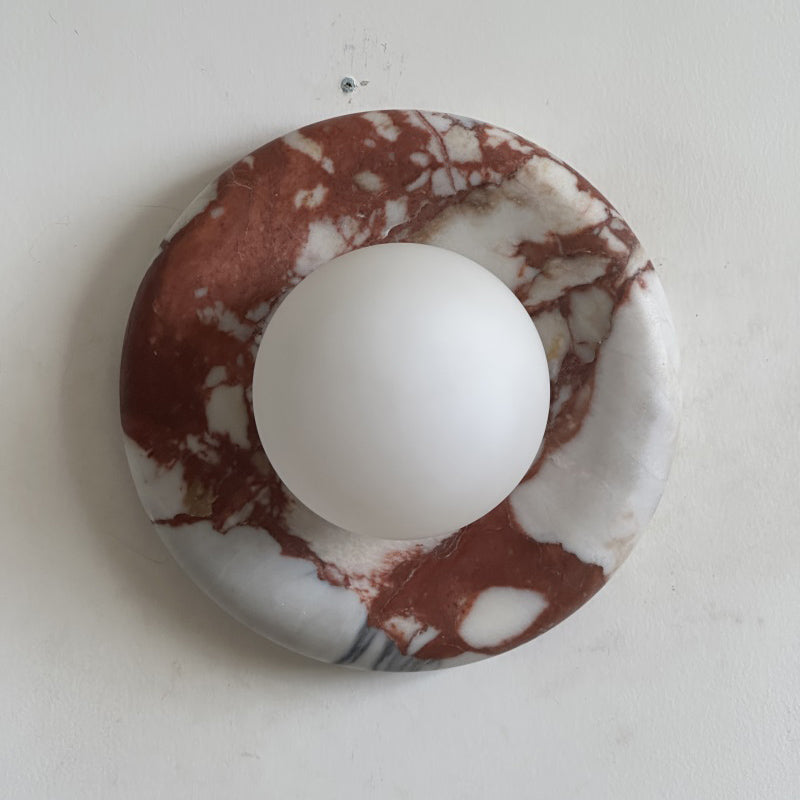 Red Marble Wall Sconce Light – Modern Decorative Lighting Fixture