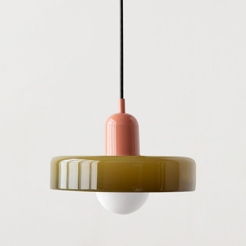 Stylish Ceiling Light with Colored Glass Finish