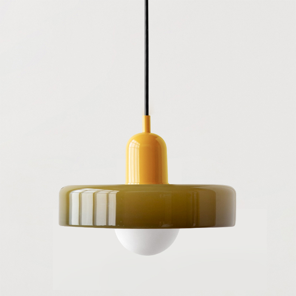 Stylish Ceiling Light with Colored Glass Finish
