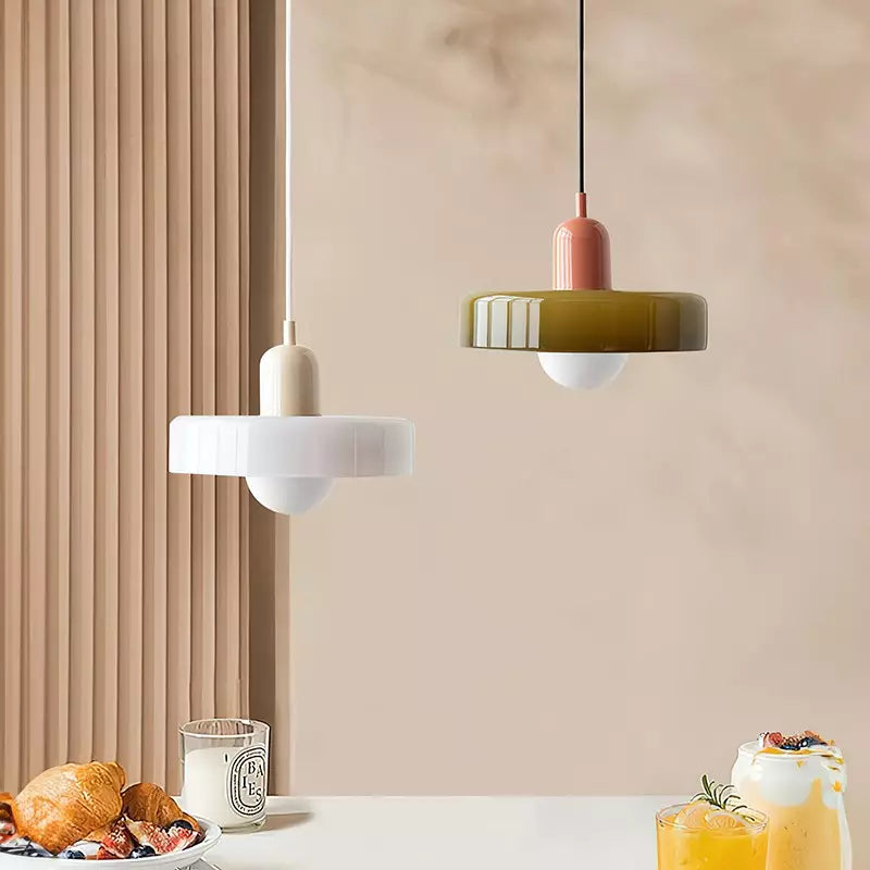 Stylish Ceiling Light with Colored Glass Finish
