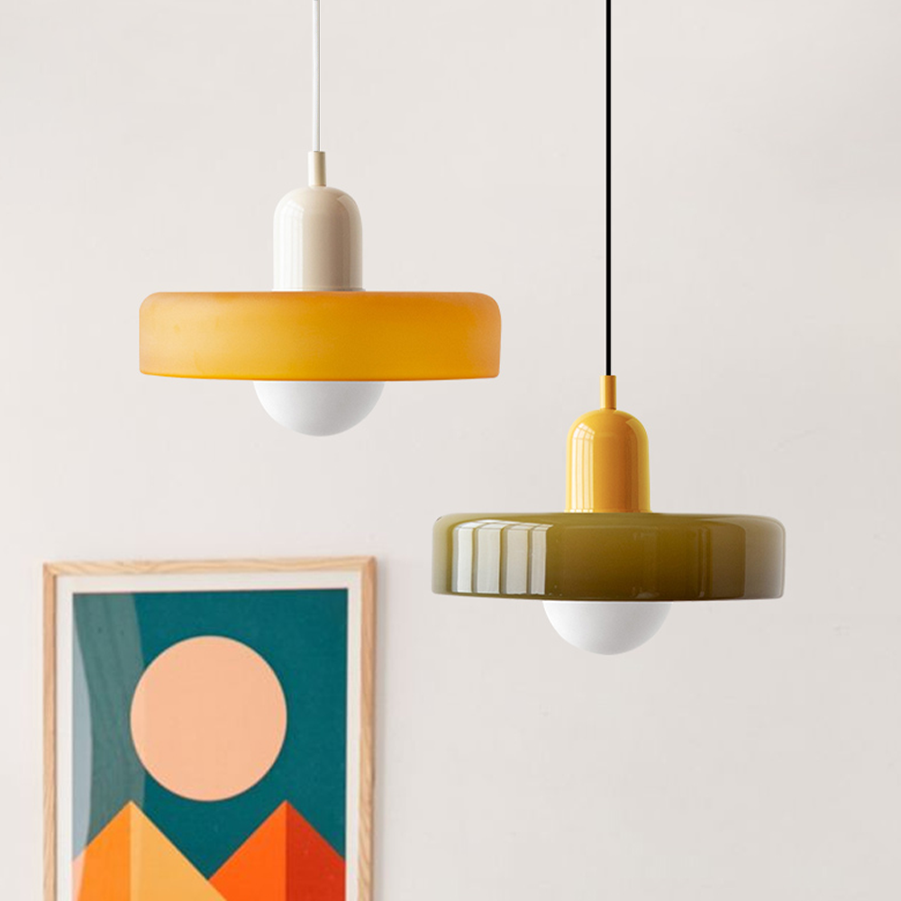 Stylish Ceiling Light with Colored Glass Finish