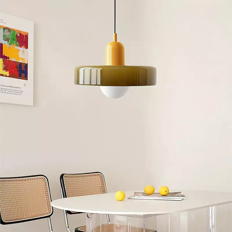 Stylish Ceiling Light with Colored Glass Finish