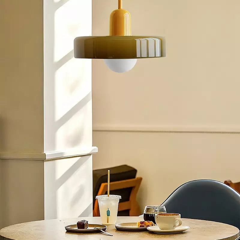 Stylish Ceiling Light with Colored Glass Finish