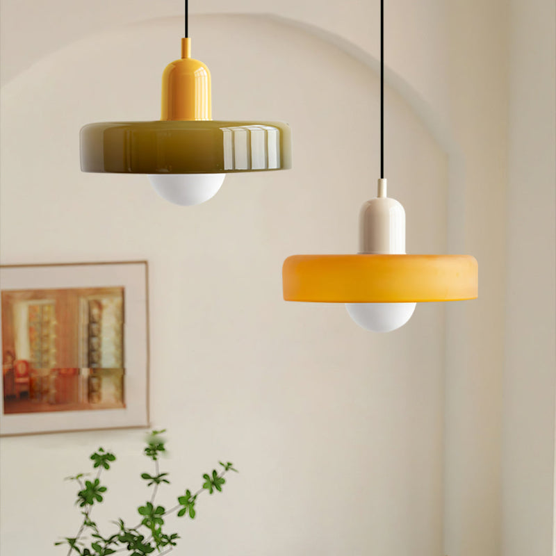 Stylish Ceiling Light with Colored Glass Finish