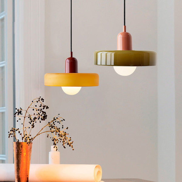 Stylish Ceiling Light with Colored Glass Finish