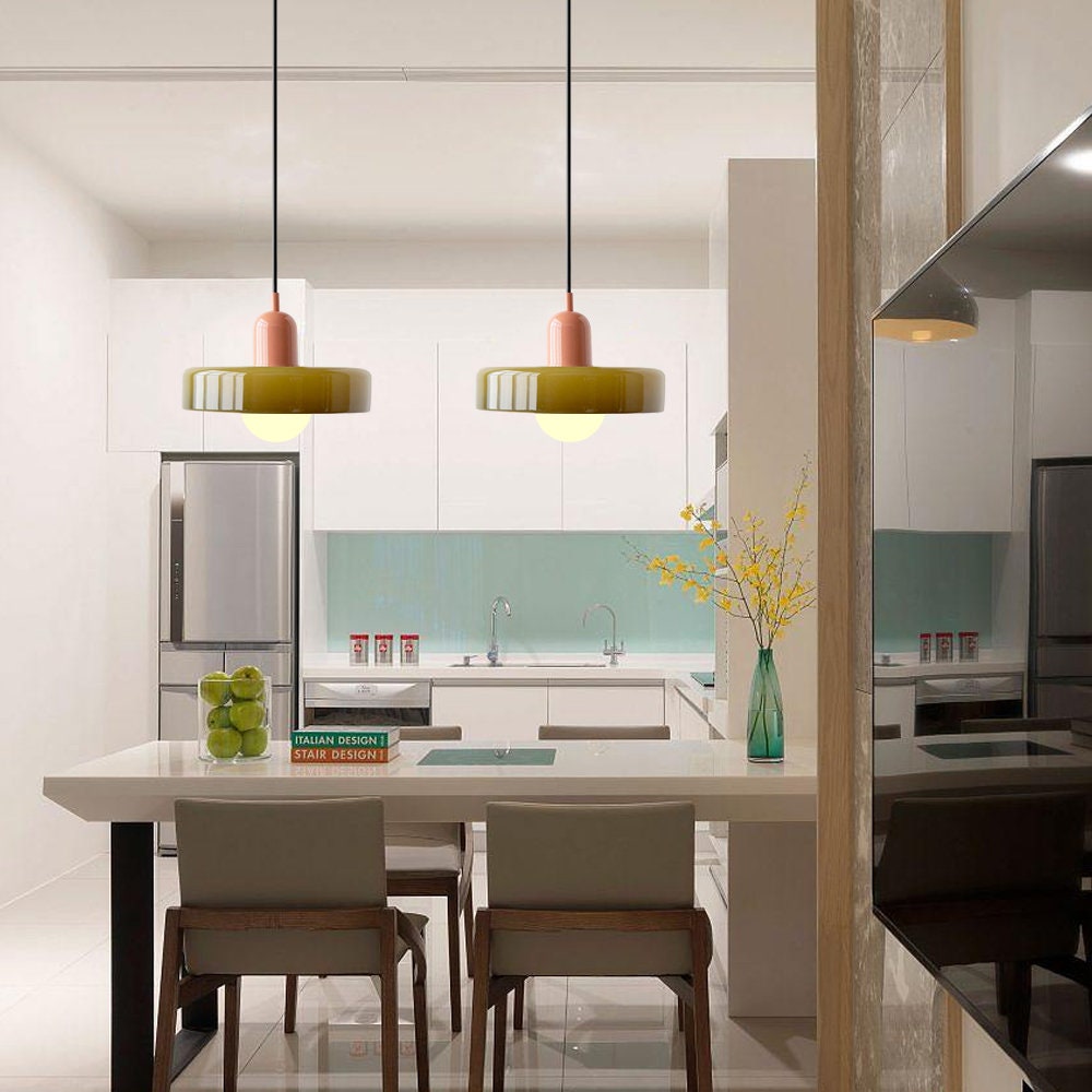 Stylish Ceiling Light with Colored Glass Finish