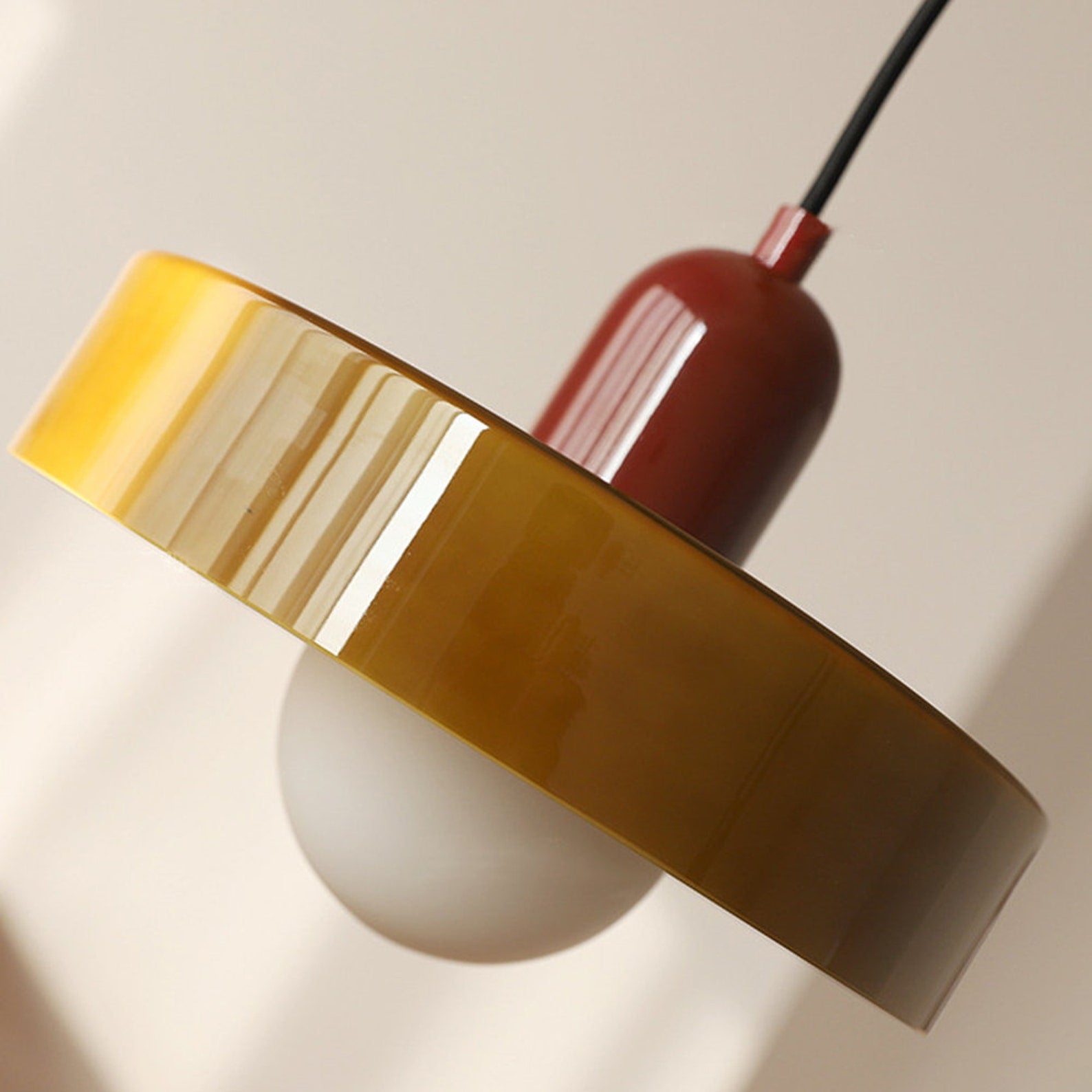 Stylish Ceiling Light with Colored Glass Finish
