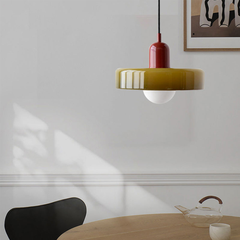 Stylish Ceiling Light with Colored Glass Finish