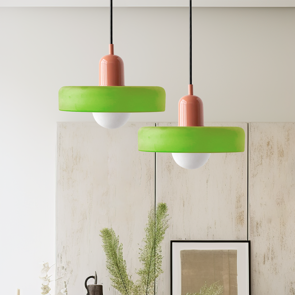 Stylish Ceiling Light with Colored Glass Finish