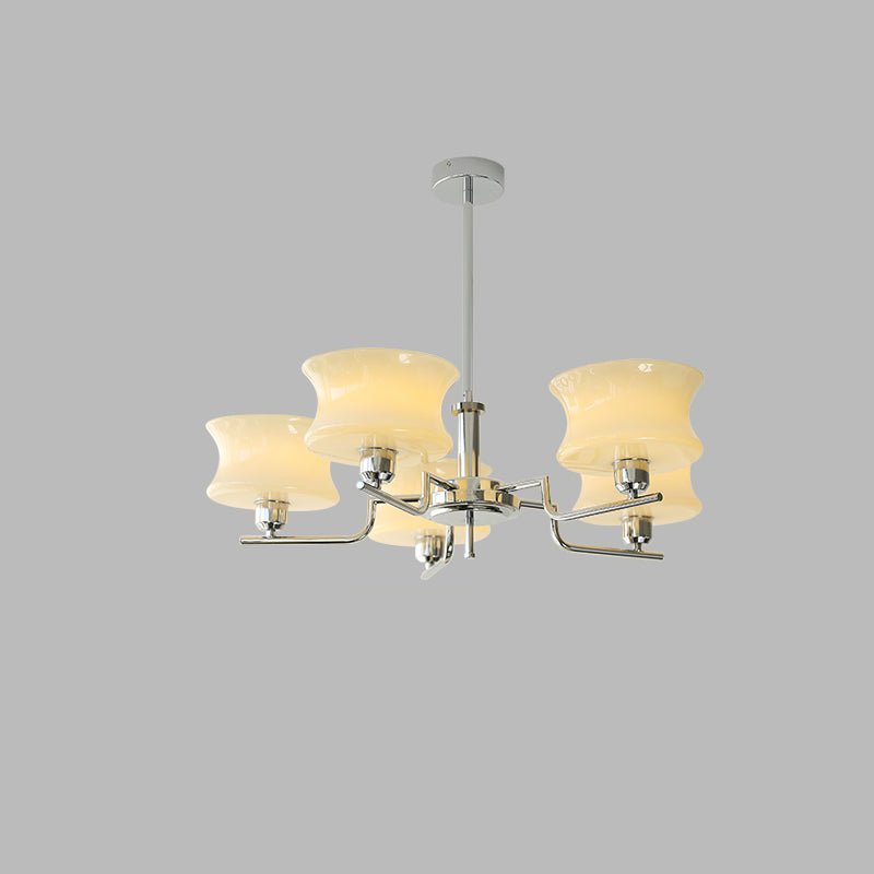 Modern Nordic Chandelier – Belue Glass and Brass Hanging Light Fixture
