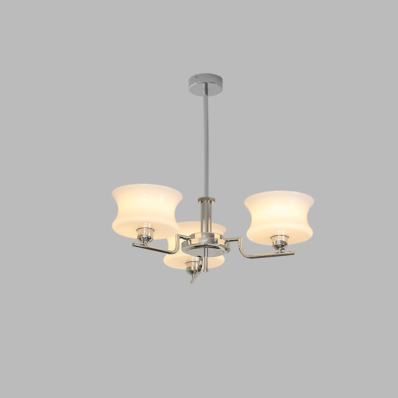 Modern Nordic Chandelier – Belue Glass and Brass Hanging Light Fixture