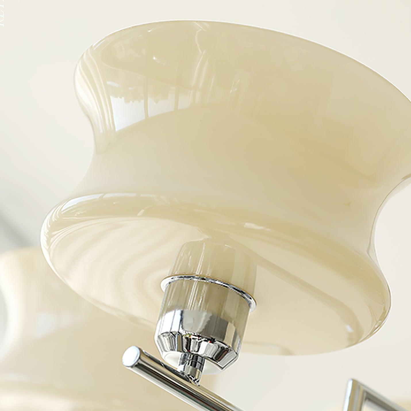 Modern Nordic Chandelier – Belue Glass and Brass Hanging Light Fixture