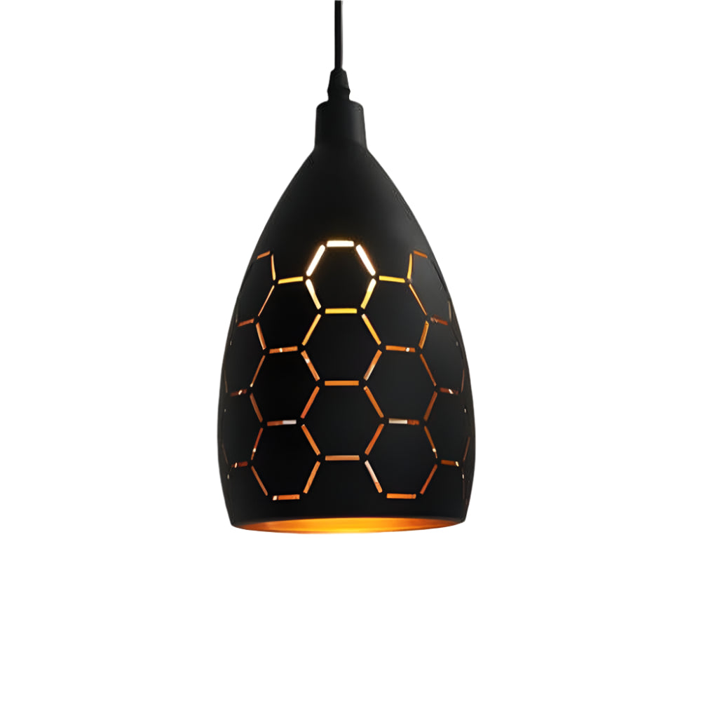 Cross‑Hatching Pendant Lamp | Metal Shade