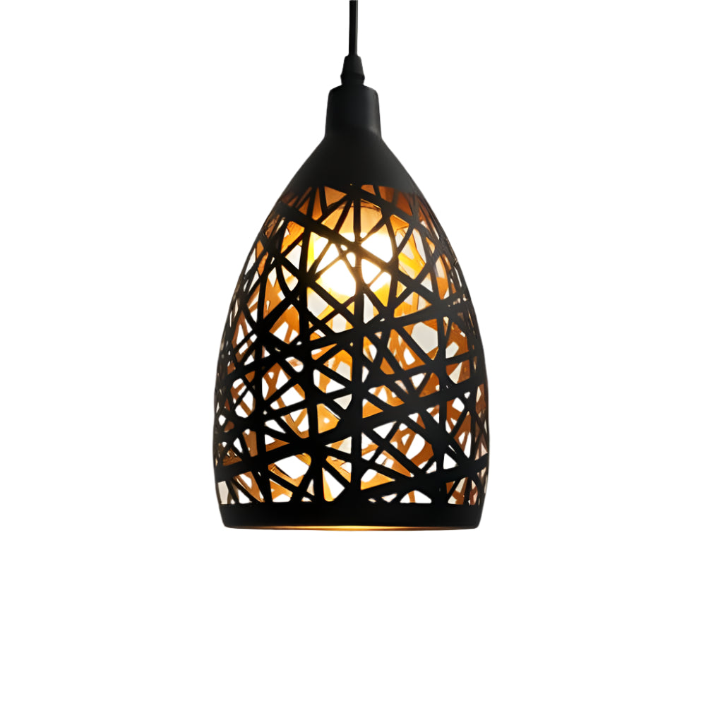 Cross‑Hatching Pendant Lamp | Metal Shade
