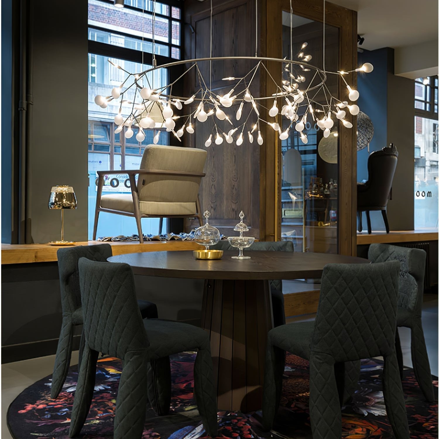 Black Firefly LED Pendant Chandelier – Contemporary Hanging Light