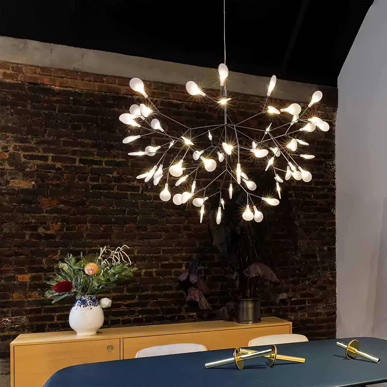 Black Firefly LED Pendant Chandelier – Contemporary Hanging Light