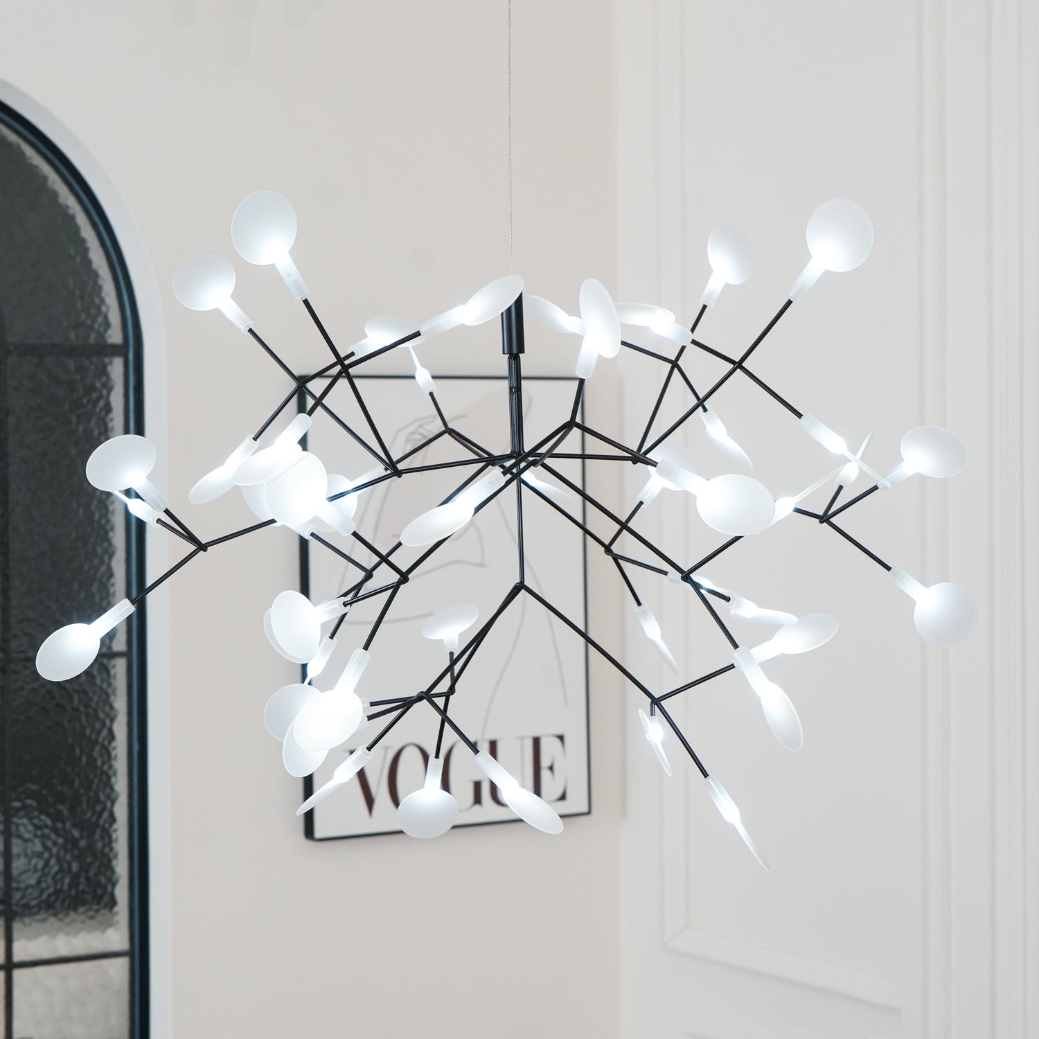 Black Firefly LED Pendant Chandelier – Contemporary Hanging Light