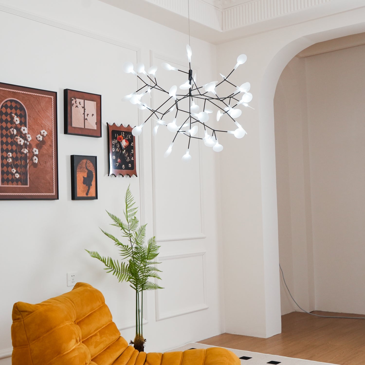 Black Firefly LED Pendant Chandelier – Contemporary Hanging Light