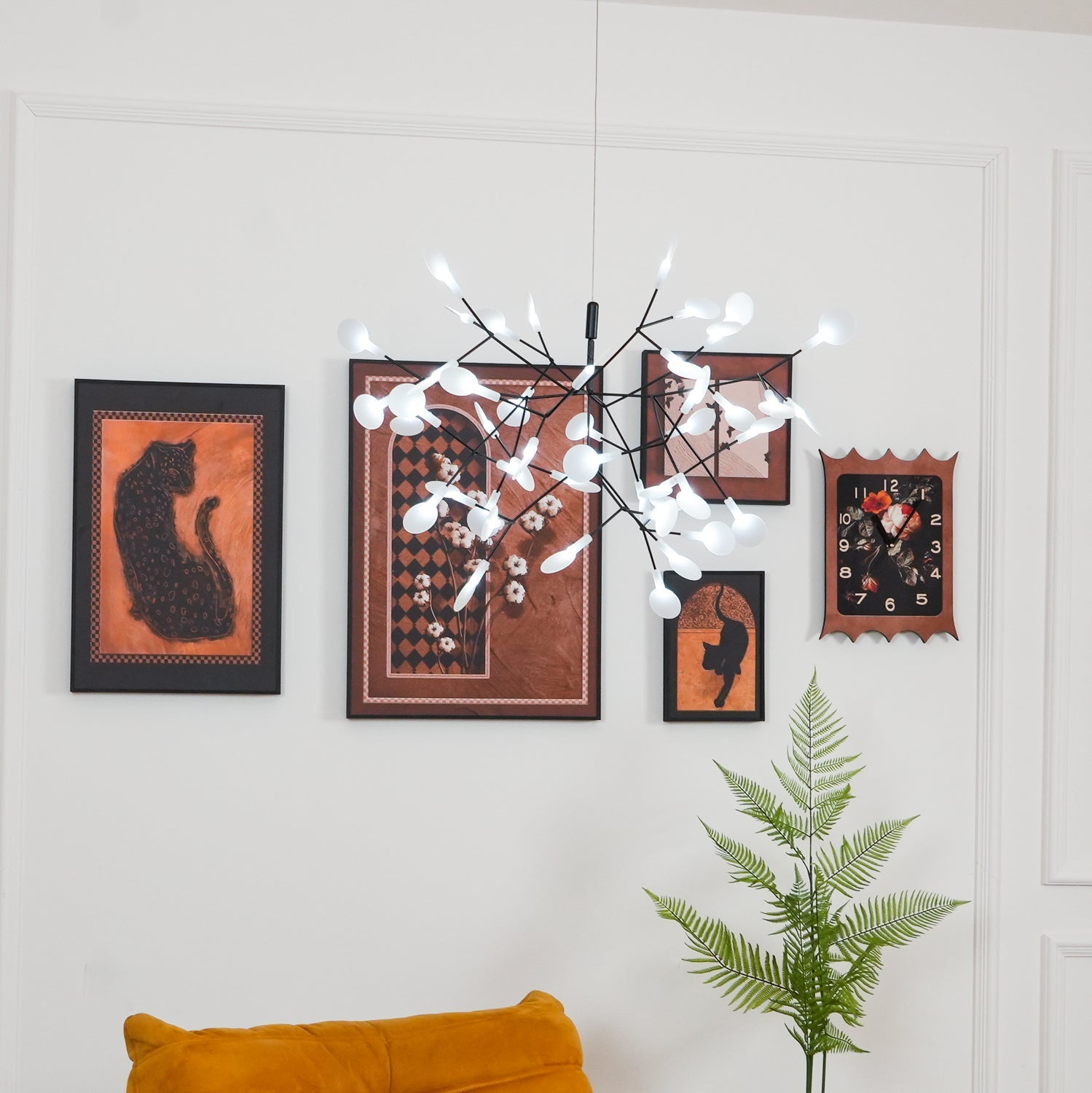 Black Firefly LED Pendant Chandelier – Contemporary Hanging Light