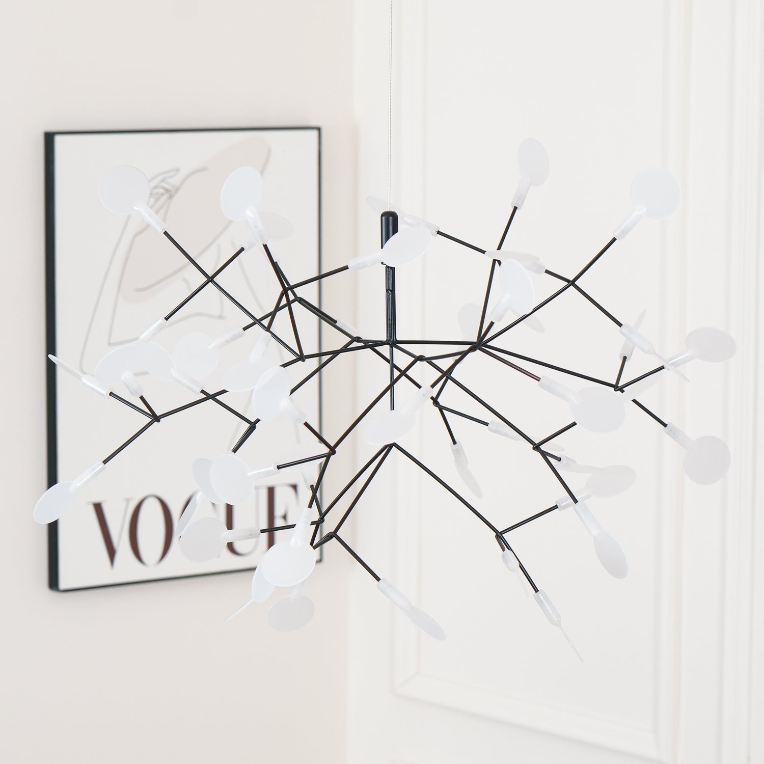Black Firefly LED Pendant Chandelier – Contemporary Hanging Light