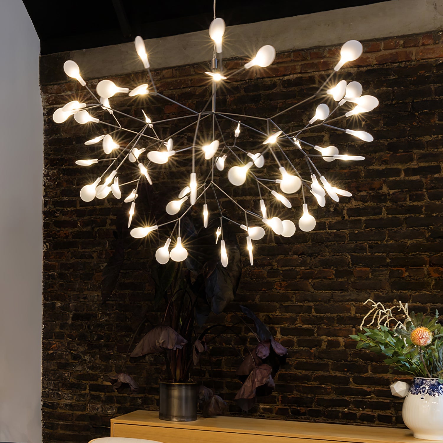 Black Firefly LED Pendant Chandelier – Contemporary Hanging Light