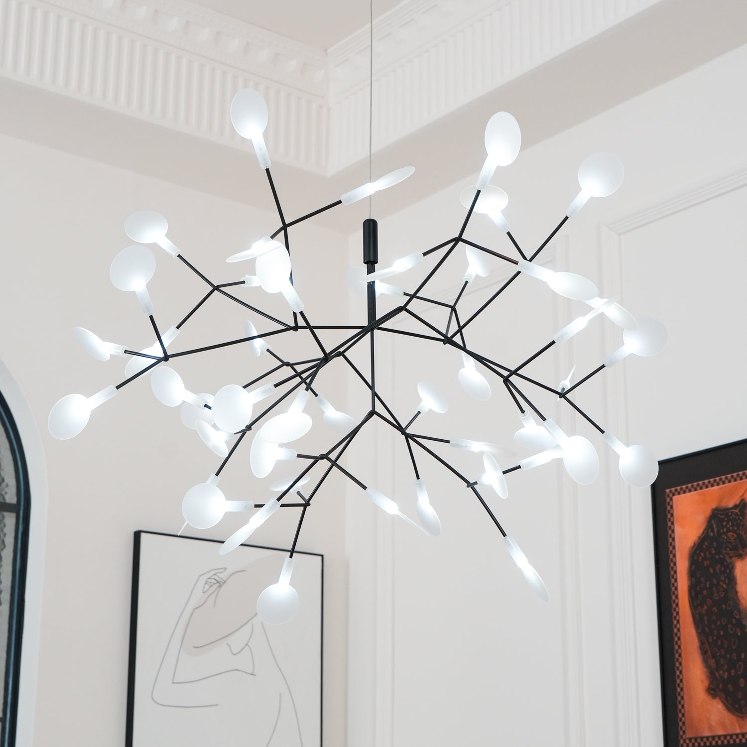Black Firefly LED Pendant Chandelier – Contemporary Hanging Light
