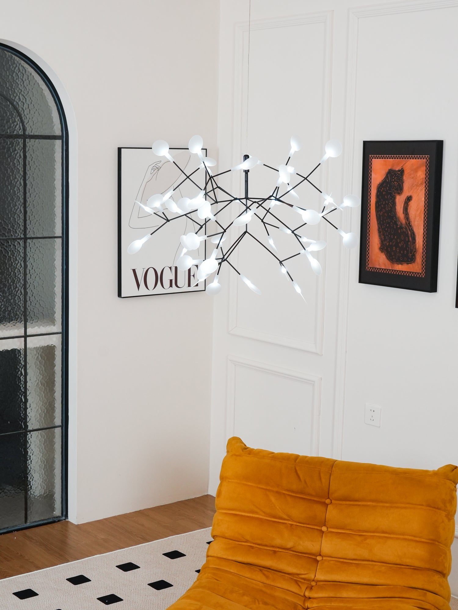 Black Firefly LED Pendant Chandelier – Contemporary Hanging Light